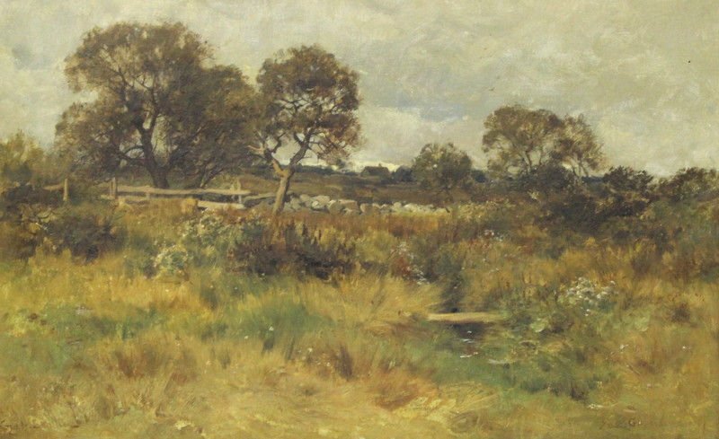 George Henry Smillie (American 1840-1921) Oil Painting: George Henry Smillie (American 1840-1921) Oil Painting. Measures - 15 1/2" high x 24 1/2" wide + 5 1/2" frame. Born into an artistic family, George Smillie became a well-known landscape painter at the