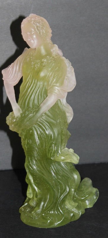 Daum Pate de Verre Maiden Figure: Daum Pate de Verre Maiden Figure. Original box & papers. 78/100. Measures - 10 1/8" high x 4 3/4" wide.