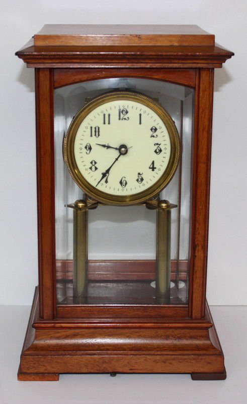 Crystal Regulator Wooden Shelf Clock: Crystal Regulator Wooden Shelf Clock. Measures - 12 1/4" high x 7 1/2" wide.