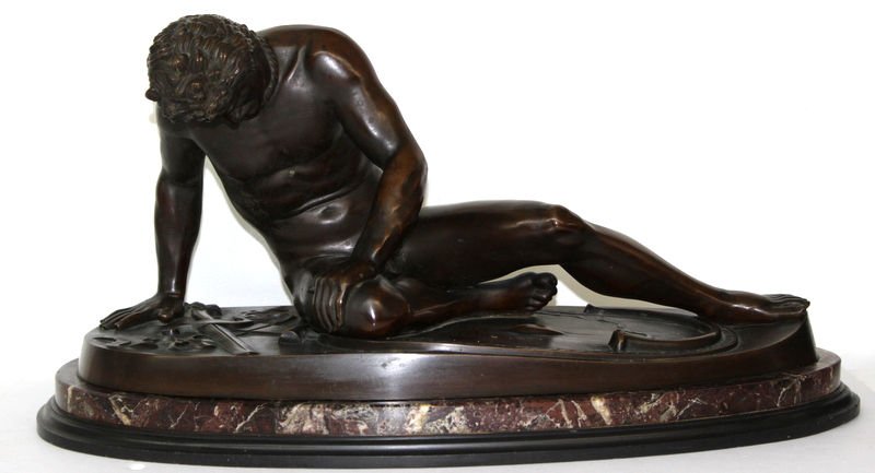 Giovanni Nisini (Italian) Bronze: Giovanni Nisini (Italian) Bronze. Depicting a nude man. Signature on back. Measures - 24 1/2" wide x 12" high.