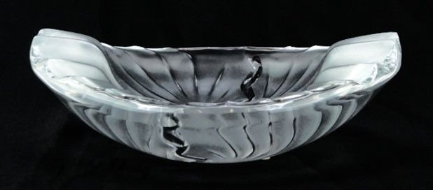 Lalique "Nancy" Crystal Candy Dish: Lalique "Nancy" Crystal Candy Dish. Measures - 8 1/2" long x 7 1/2" wide.
