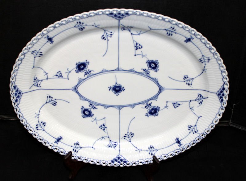 Royal Copenhagen Blue Lace Large Serving Platter: Royal Copenhagen Blue Lace Large Serving Platter. Measures - 16" long x 12 3/8" wide.