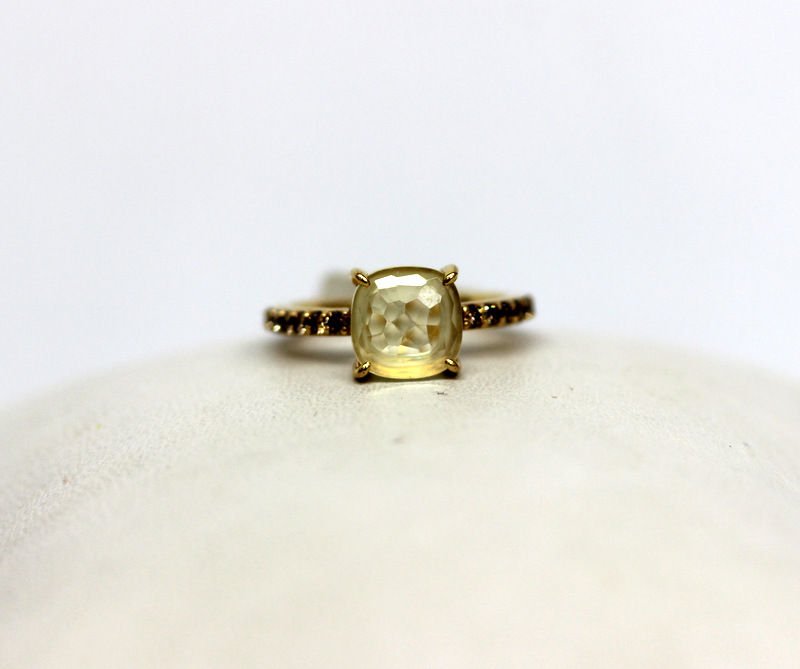 Pomellato 18Kt YG Lemon Quartz & 0.93ct. Diamond Ring (1 of 5)