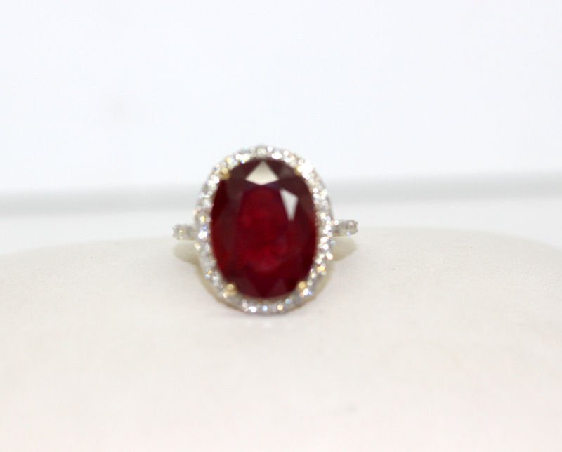 14Kt YG 11.22ct. Ruby & 0.75ct. Diamond Ring (1 of 5)