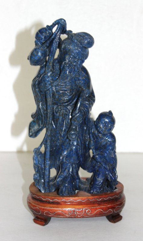 Chinese Carved Lapis Group (1 of 5)