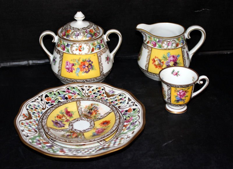 38 Pc. German "Schumann" Bavaria Porcelain Dessert Set (1 of 3)