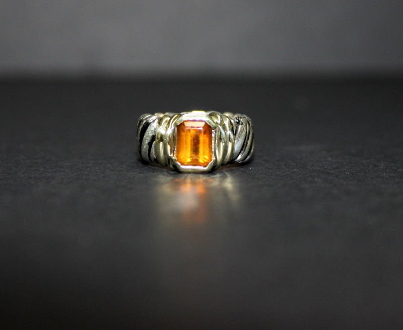 David Yurman 14Kt YG & Sterling Citrine Ring (1 of 4)