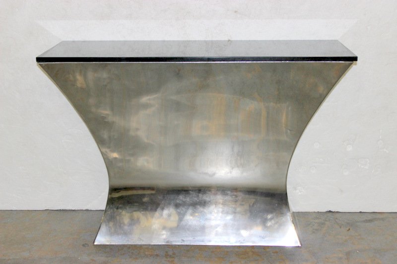 Vintage Marble Top & Aluminum Console Table (1 of 3)