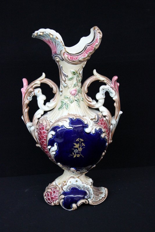 Majolica Hand Painted Porcelain Vase (1 of 3)