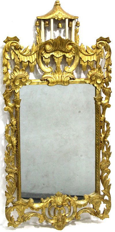 Chinese Chippendale Gold Leaf Mirror (1 of 4)
