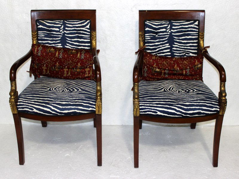 Pair of Empire Zebra Designed Chairs (1 of 1)