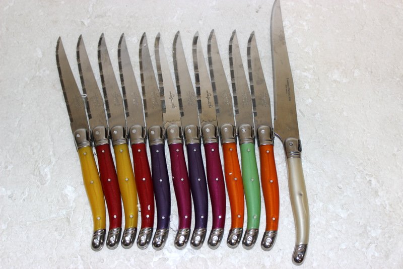11 Laguiole French Steak Knives + 1 Large Knife (1 of 1)
