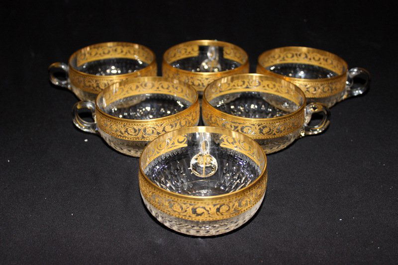 6 Pc. St. Louis "Thistle" Tea Cups (1 of 1)