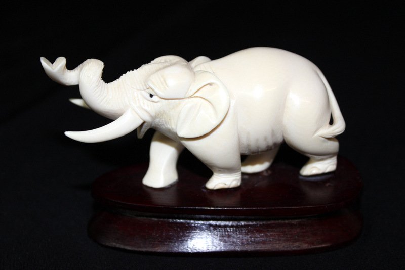 Chinese Carved Ivory Elephant Figure (1 of 4)