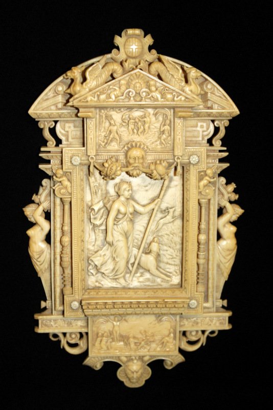 Antique French Rare Continental Ivory Plaque (1 of 8)