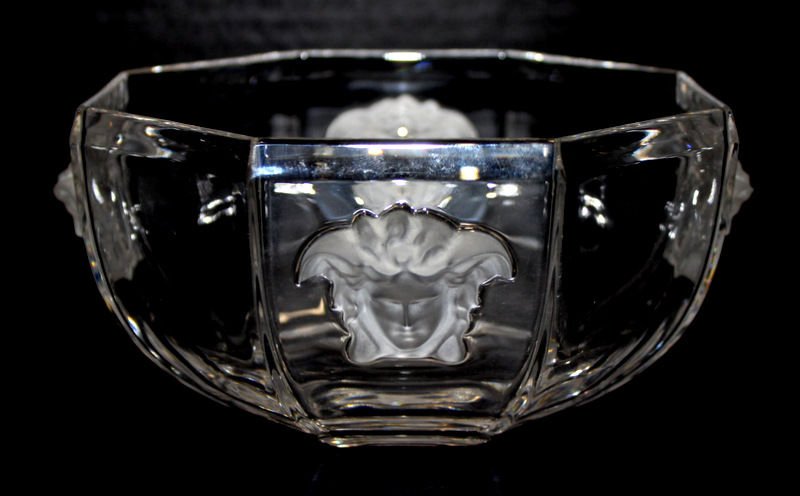 Rosenthal Versace Medusa Crystal Bowl: Rosenthal Versace Medusa Crystal Bowl. Measures - 7 1/4" across x 3 3/4" high.