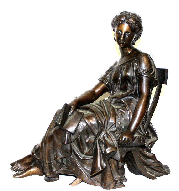 Antique A. Moreau Bronze Figure of Woman (1 of 4)