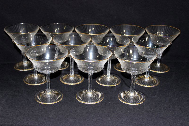 12 Pc. St. Louis "Apollo Gold" Crystal Champagne (1 of 4)