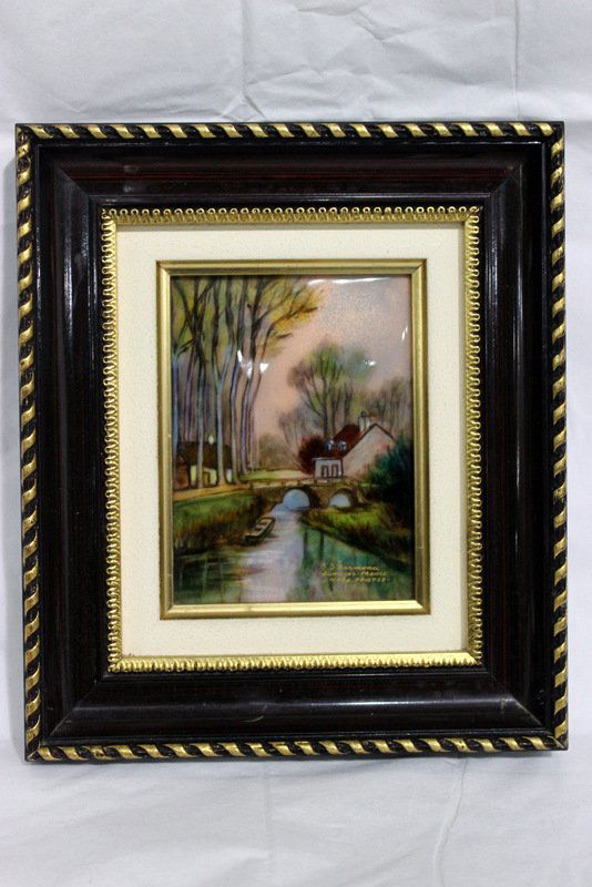 Limoges F.J. Carmona Enamel on Copper Painting (1 of 3)