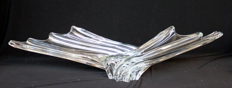Beautiful Verlys Glass Centerpiece: Beautiful Verlys Glass Centerpiece. Measures - 32" long x 8 1/2" high.