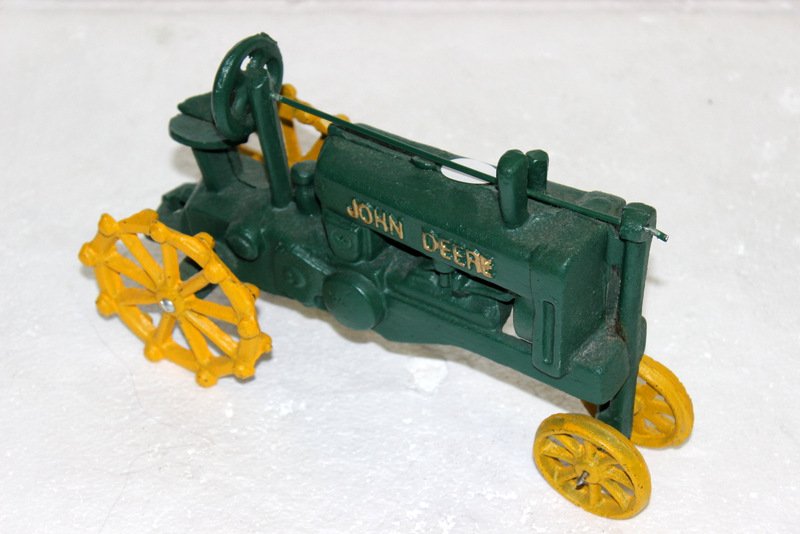 John Deere Wrought Iron Tractor: John Deere Wrought Iron Tractor. Measures - 7" high x 11 1/2" long.