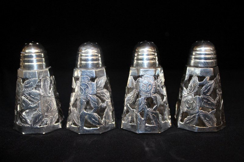 2 Pair of Mexican Sterling Salt & Pepper Shakers (1 of 3)