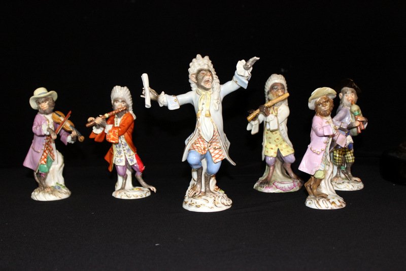 6 Pc. Meissen Porcelain Monkey Group (1 of 10)