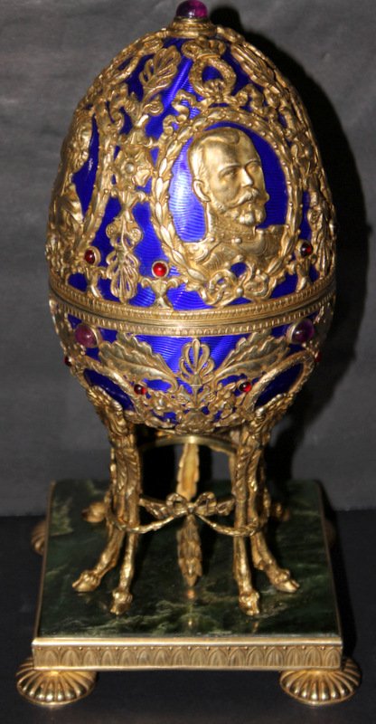 Exquisite Vintage Russian Enameled Silver Egg w/ (1 of 10)