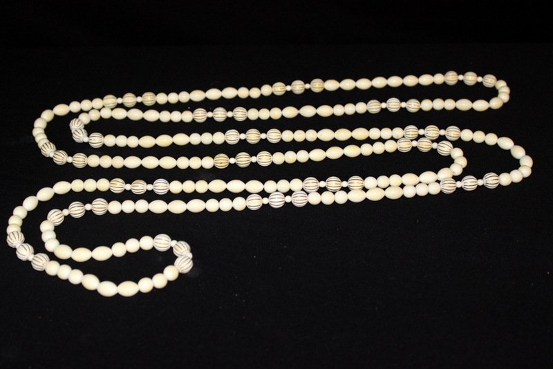 Chinese Ivory Beaded Necklace (1 of 4)