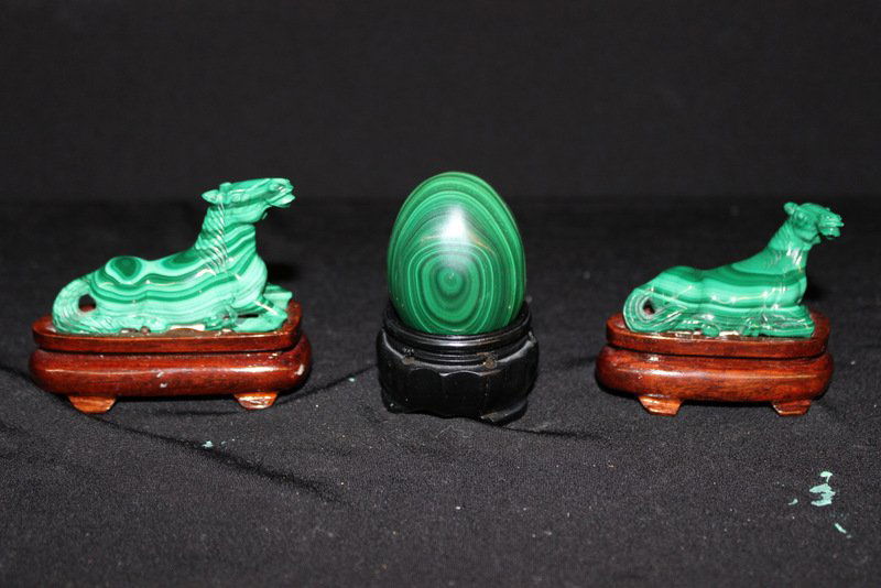 3 Pc. Malachite Horses & Egg (1 of 4)