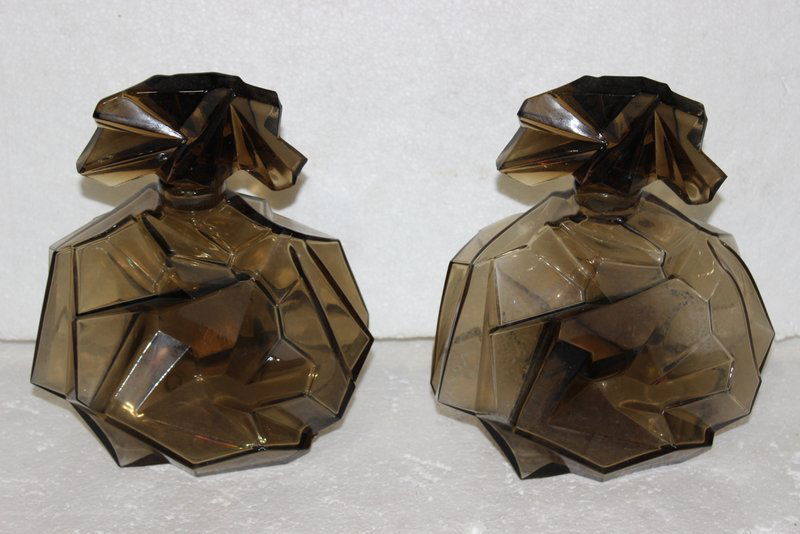 Pair of Large Art Deco Pefume Bottles (1 of 4)