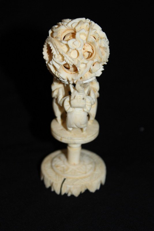Chinese Carved Ivory Puzzle Ball (1 of 6)