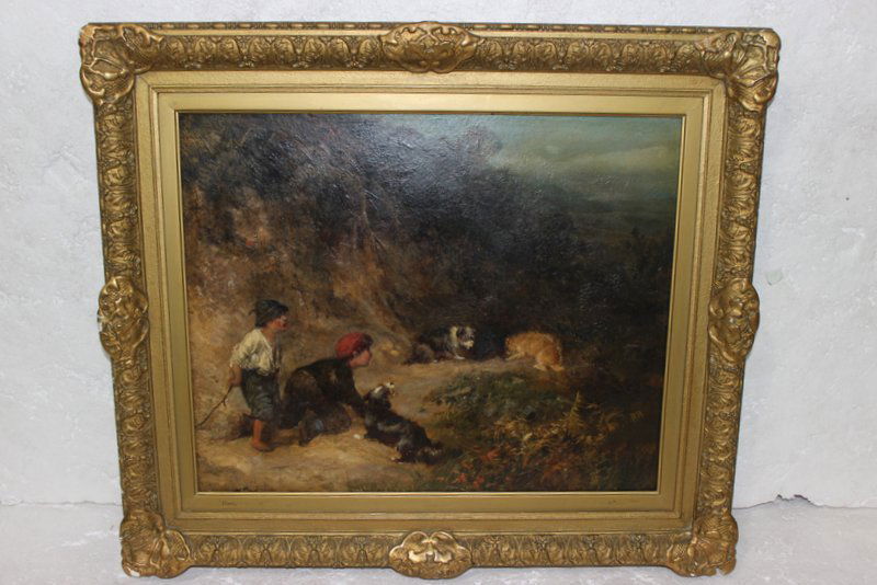 George Armfield (British 1808-1893) "Young Poachers" (1 of 7)
