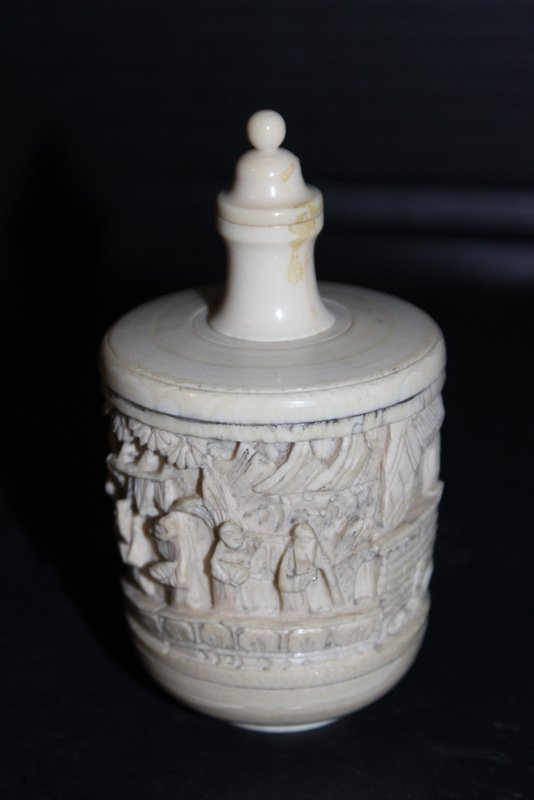 Chinese Carved Figural Ivory Snuff Bottle (1 of 5)