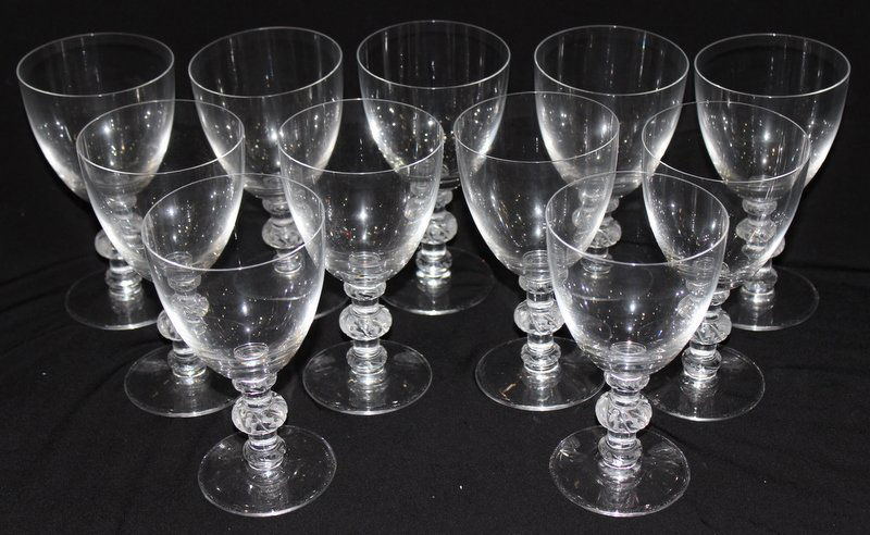 11 Pc. Lalique "Saint Herbert" Crystal Water Goblets (1 of 6)