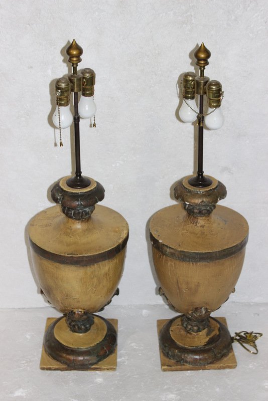 Pair of Antique French Style Composition Lamps (1 of 5)