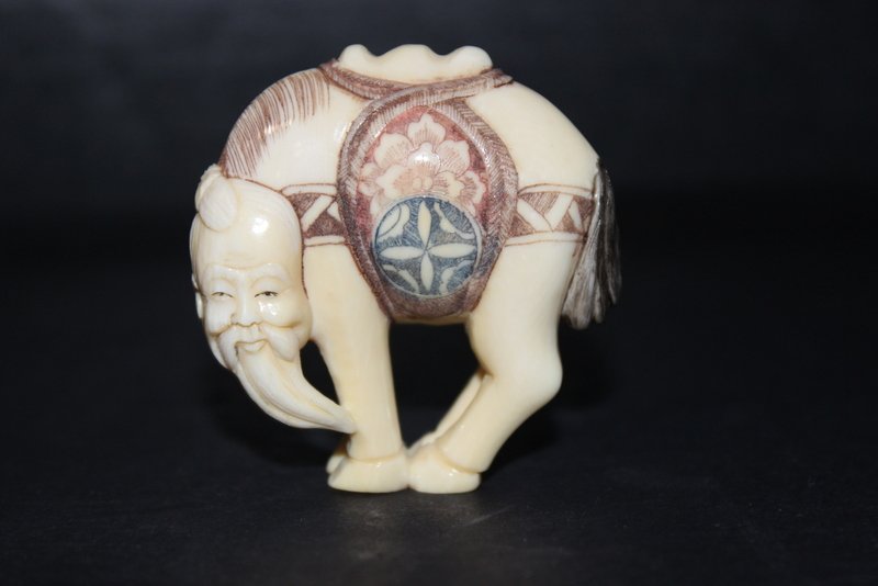 Chinese Carved Polychrome Ivory Netsuke (1 of 4)