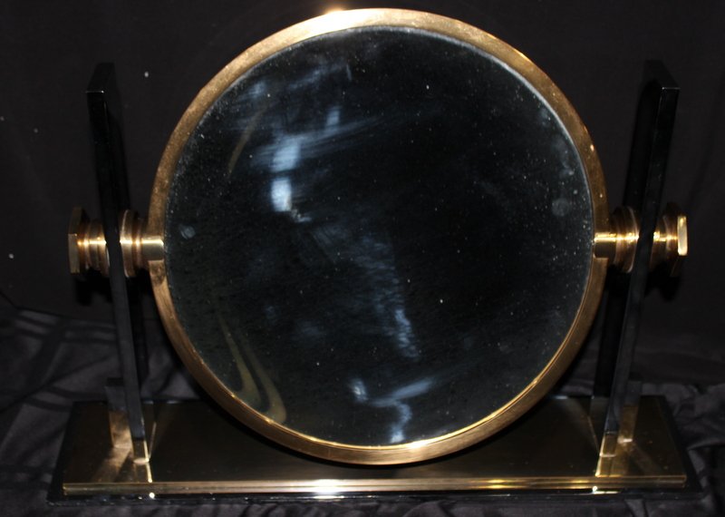 Karl Springer Chrome & Brass Reversible Mirror (1 of 5)