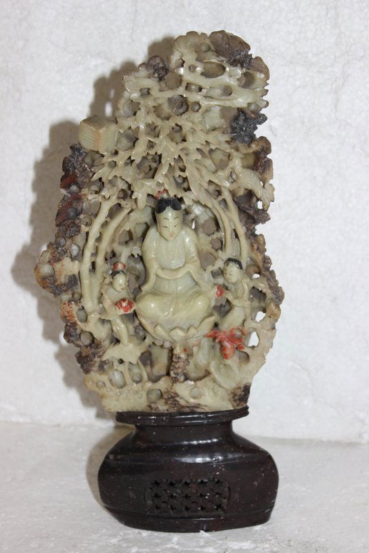 Antique Chinese Figural Soap Stone Group (1 of 6)