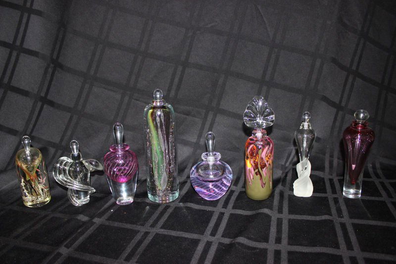 Collection of 8 Signed Art Glass Perfume Bottles (1 of 6)