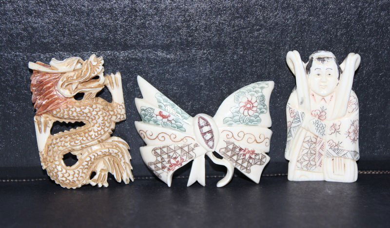 3 Pc. Chinese Carved Ivory Pieces (1 of 3)