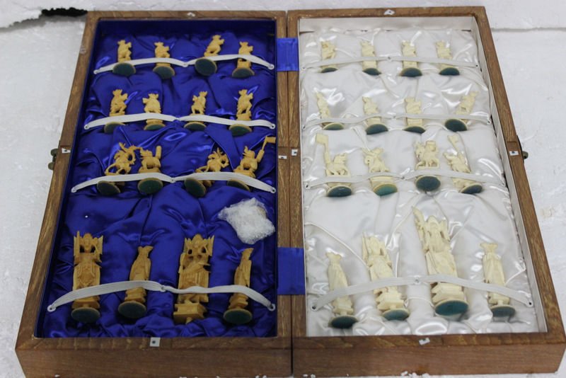 Chinese Carved Ivory Chess Set (1 of 6)