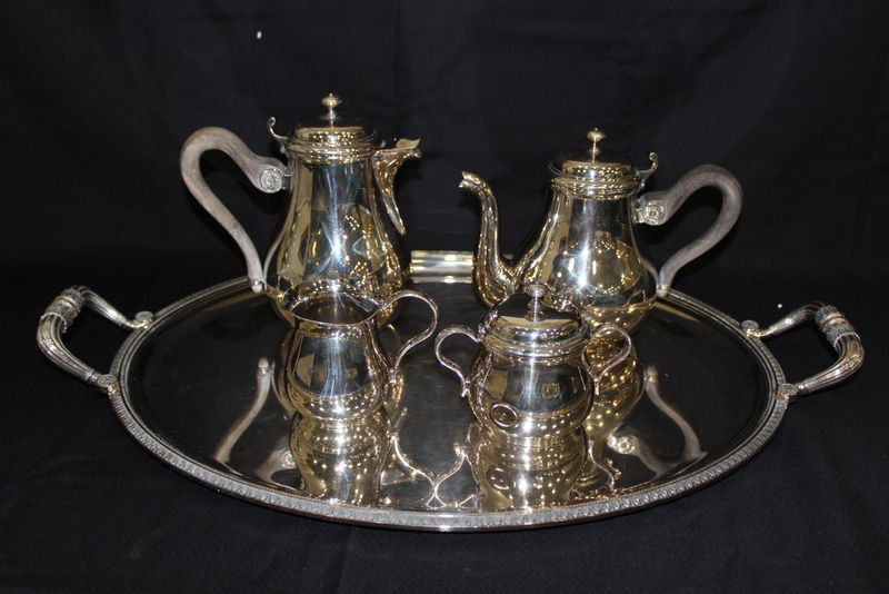 5 Pc. Christofle Silver Plated Tea Set (1 of 5)