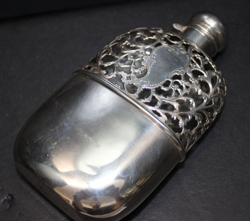 Stunning Sterling Silver Overlay Flask (1 of 5)