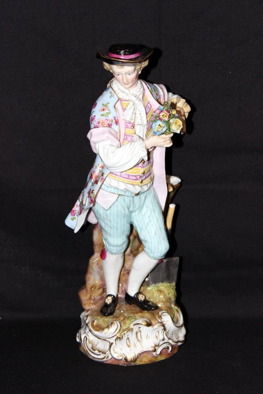 Large Meissen Hand Painted Porcelain of Man (1 of 10)