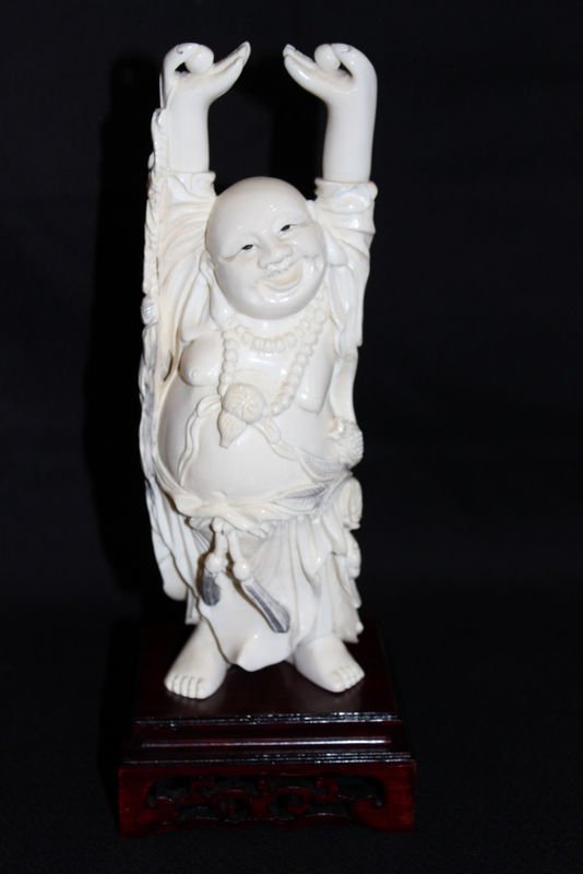 Chinese Carved Ivory Happy Buddha (1 of 9)