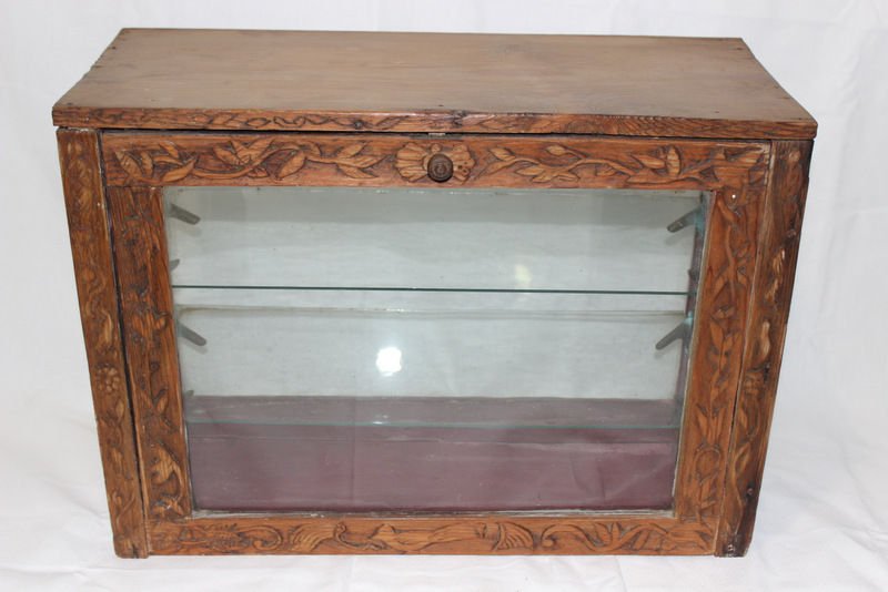 Miniature Hand Carved Wooden Display Case (1 of 5)
