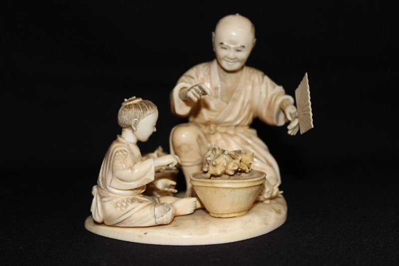 Japanese Carved Ivory Group (1 of 9)