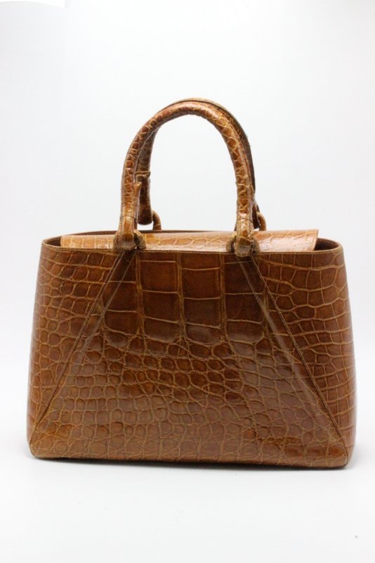 Beautiful Italian Brown Alligator Bag (1 of 5)