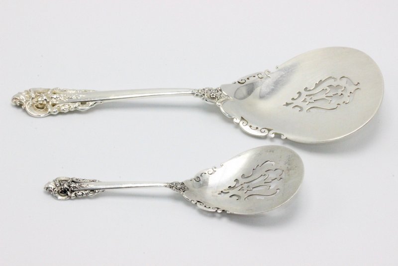 2 Pc. Wallace "Grande Baroque" Sterling Bon Bon Spoons (1 of 4)
